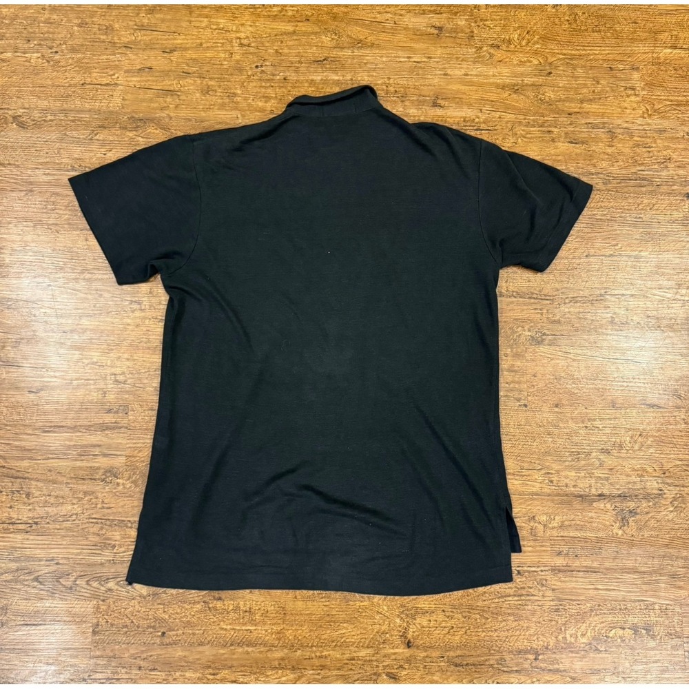 Vintage Polo Ralph Lauren Black 100% Linen Casual Short Sleeve Polo Shirt Men M - Picture 3 of 7